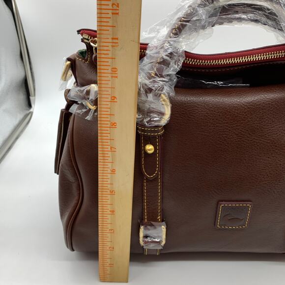 Dooney & Bourke Handbags Florentine Leather Satchel Brown Cheatnut Color - Picture 5 of 16